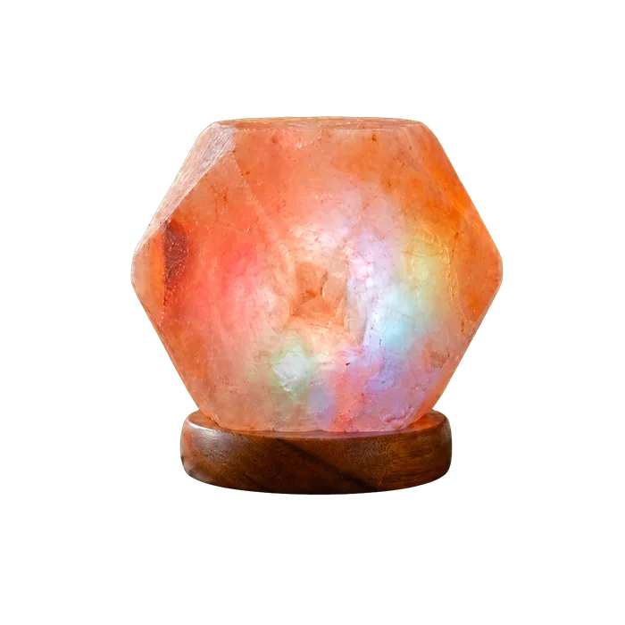 USB Diamond Shape Himalayan Pink Salt Lamp – Color Changing