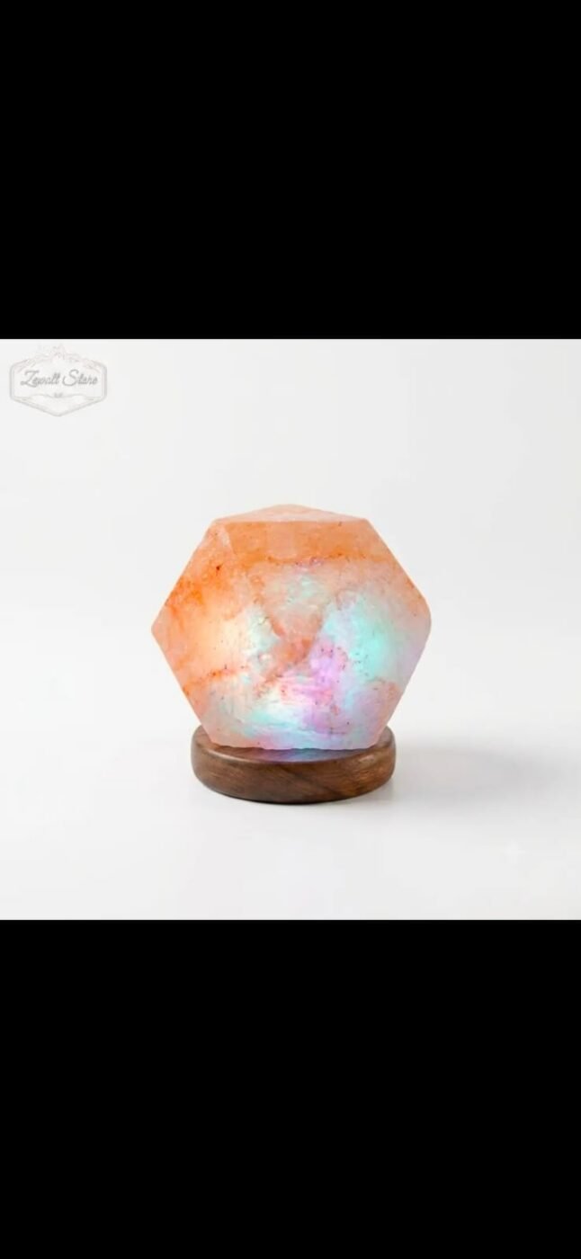 USB Diamond Shape Himalayan Pink Salt Lamp – Color Changing – view 5