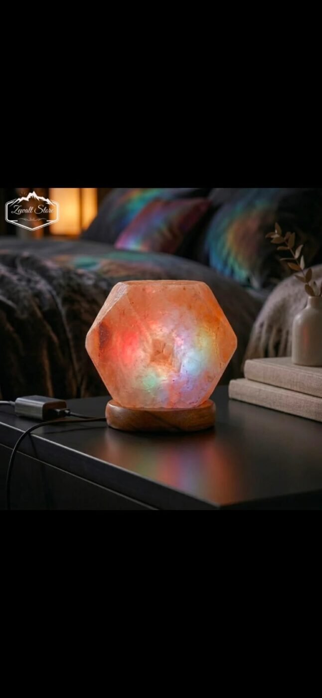 USB Diamond Shape Himalayan Pink Salt Lamp – Color Changing