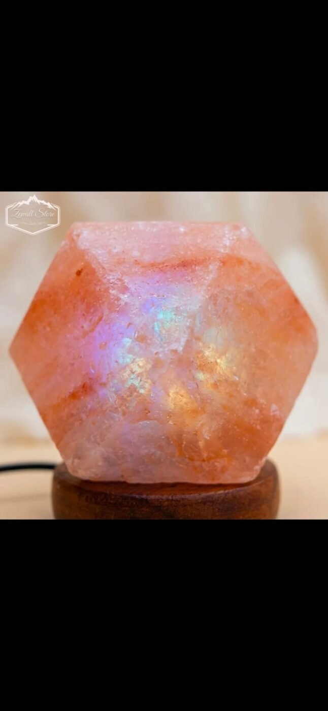 USB Diamond Shape Himalayan Pink Salt Lamp – Color Changing – view 1