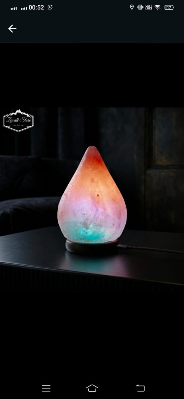 USB Rain Drop Shaped Himalayan Pink Salt Lamp – view 3