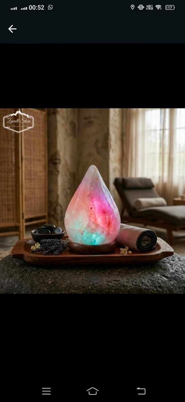 USB Rain Drop Shaped Himalayan Pink Salt Lamp – alternate view