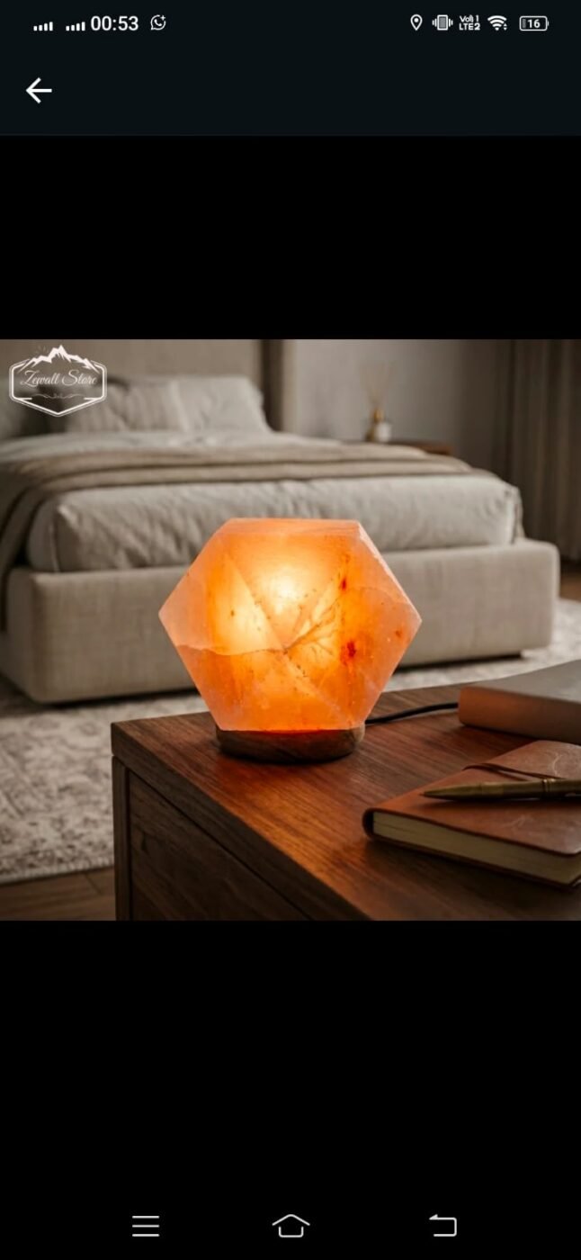 Diamond Shaped Himalayan Pink Salt Lamp – 220V – view 4