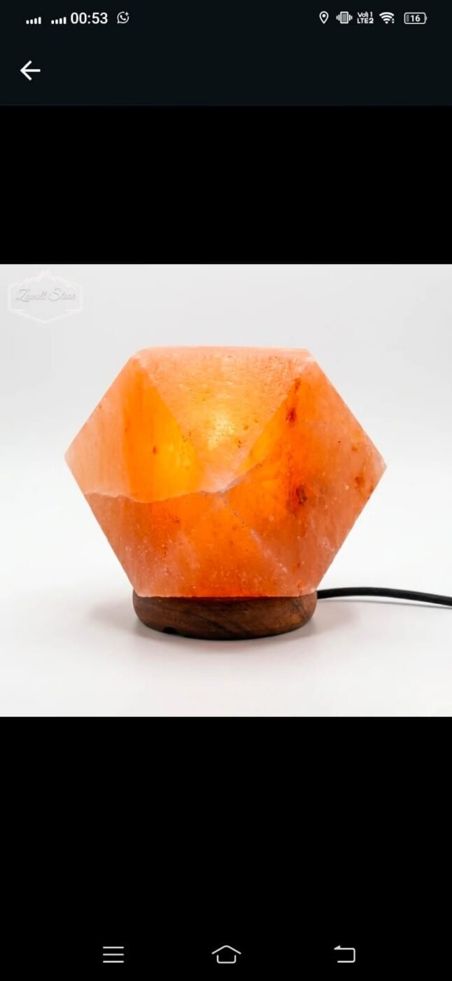 Diamond Shaped Himalayan Pink Salt Lamp – 220V – view 3