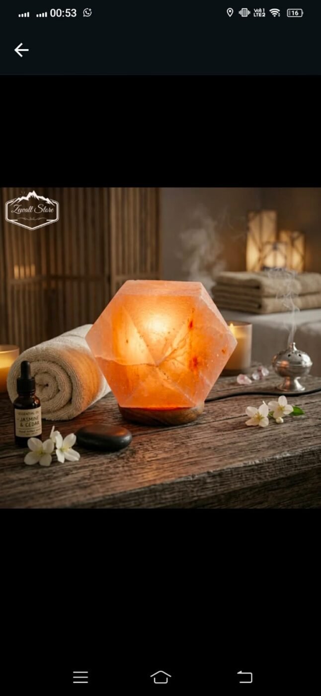 Diamond Shaped Himalayan Pink Salt Lamp – 220V