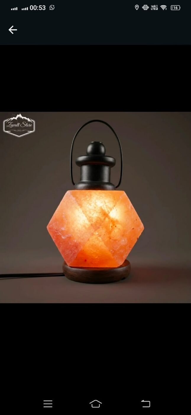 Lantern Shaped Himalayan Pink Salt Lamp – 220V – view 1