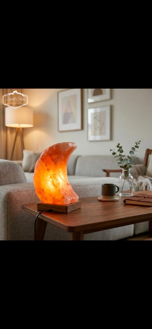 Half Moon Shaped Himalayan Pink Salt Lamp 2–3 KG