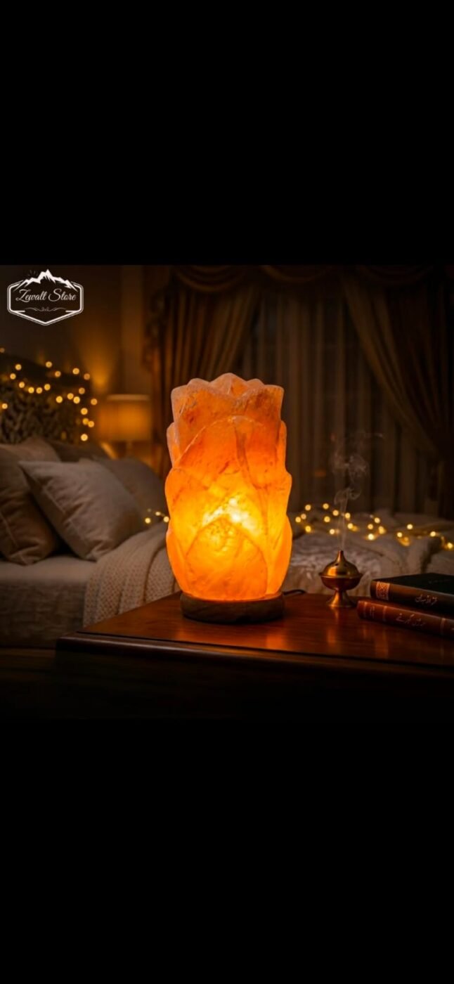 Long Flower Shaped Himalayan Pink Salt Lamp 2–3 KG – view 2
