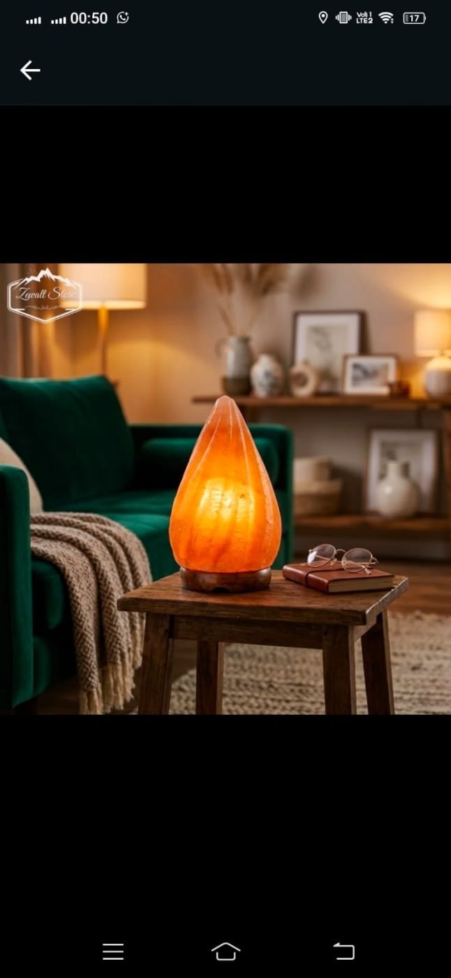 Fire Drop Himalayan Pink Salt Lamp with Wooden Base