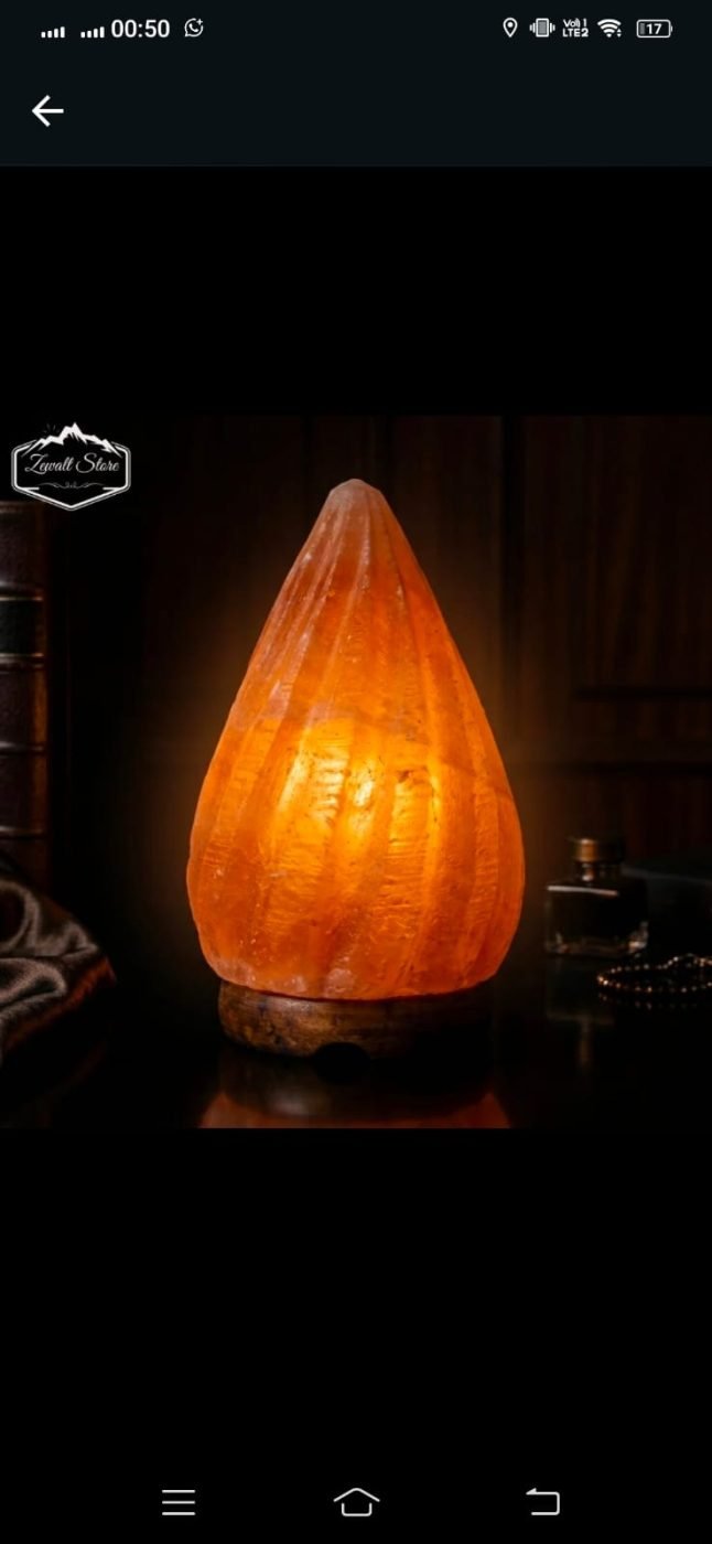 Fire Drop Himalayan Pink Salt Lamp with Wooden Base