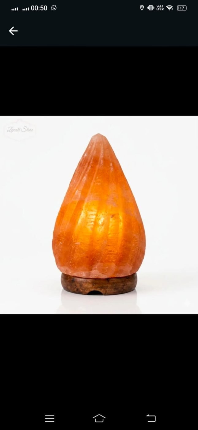 Fire Drop Himalayan Pink Salt Lamp with Wooden Base
