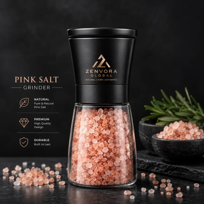 Premium Pink Salt Grinder (Matte Black)
