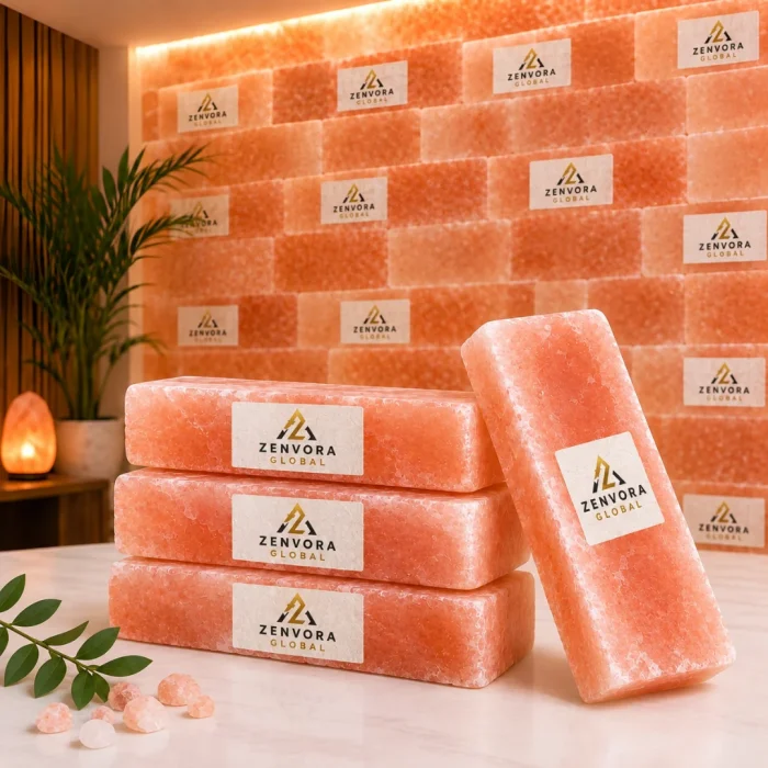 Zenvora salt tiles with a warm lamp