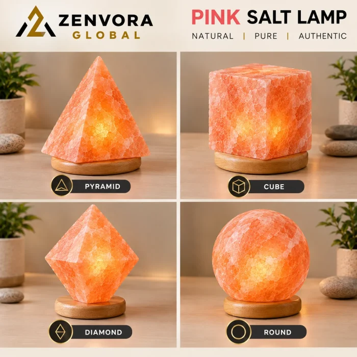 Pyramid cube diamond and round lamps
