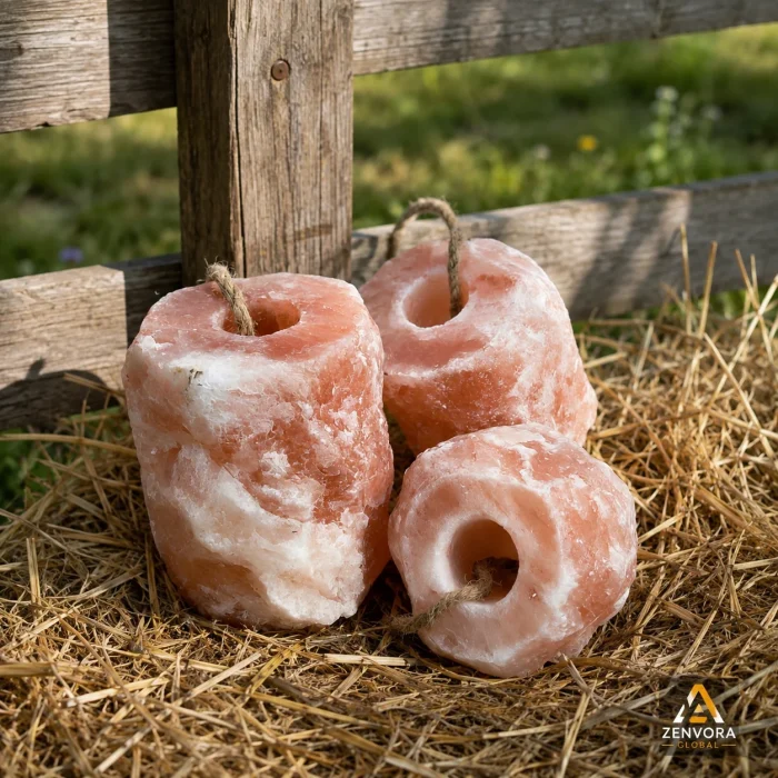 Salt lick blocks in a farm setting