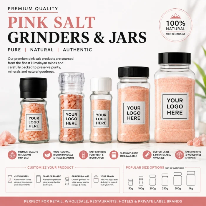 Customized Pink Salt Grinders & Jars