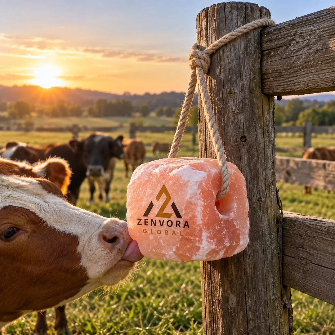 Pink Salt Lick Block for Cattle (with Rope)